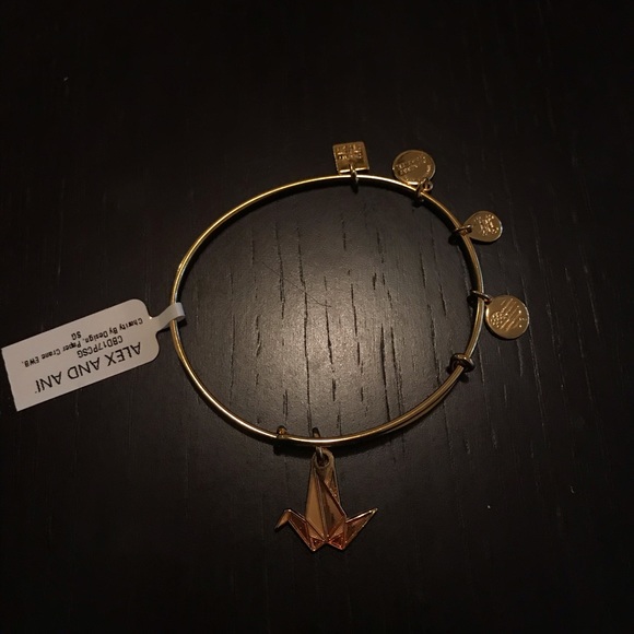 Alex and Ani Jewelry - Alex and Ani Gold Paper Crane Charm Bracelet Alex and Ani Jewelry - Alex and Ani Gold Paper Crane Charm Bracelet
